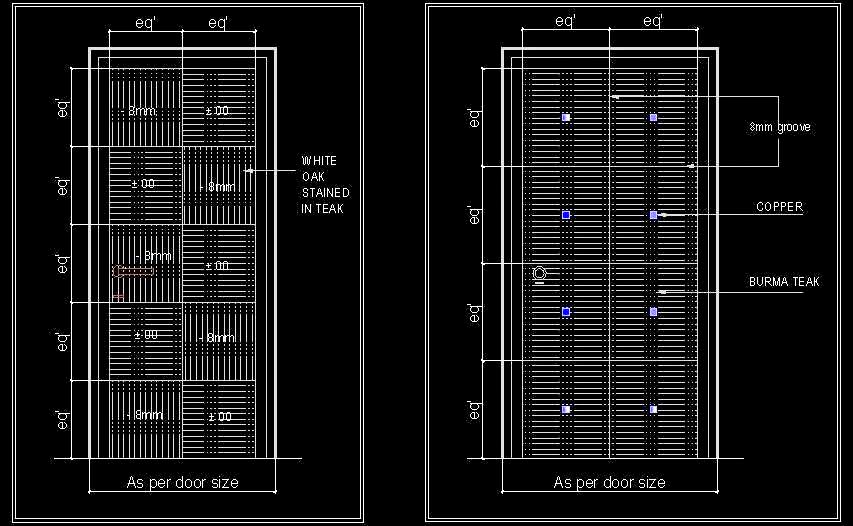 Door Design with Copper Inlay- Free DWG Download